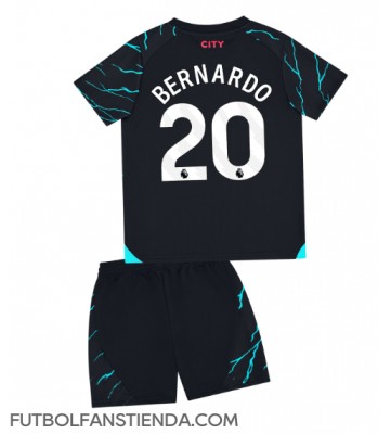 Manchester City Bernardo Silva #20 Tercera Equipación Niños 2023-24 Manga Corta (+ Pantalones cortos)